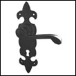 JAB83 Black Fleur De Lys antique lever on backplate