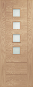 Internal Oak Door Palermo with Obscure Glass